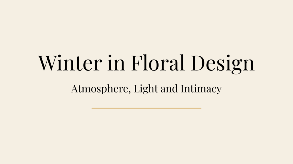 Editorial winter wedding floral design with soft lighting, textural elements, and atmospheric styling, by Flowers by Anya